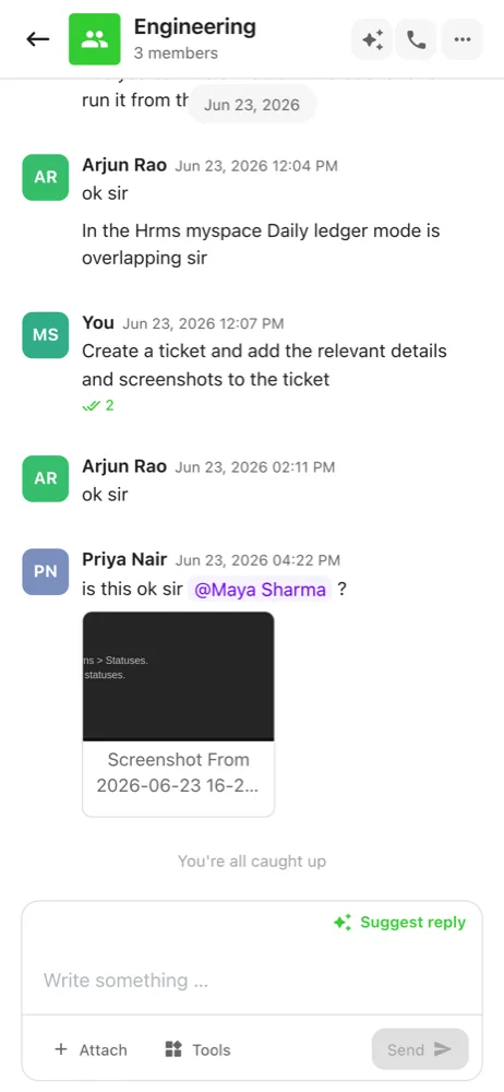 Chat on mobile