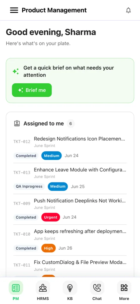 Projects on mobile